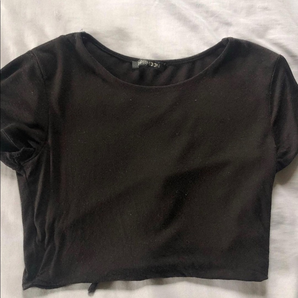 black cropped top